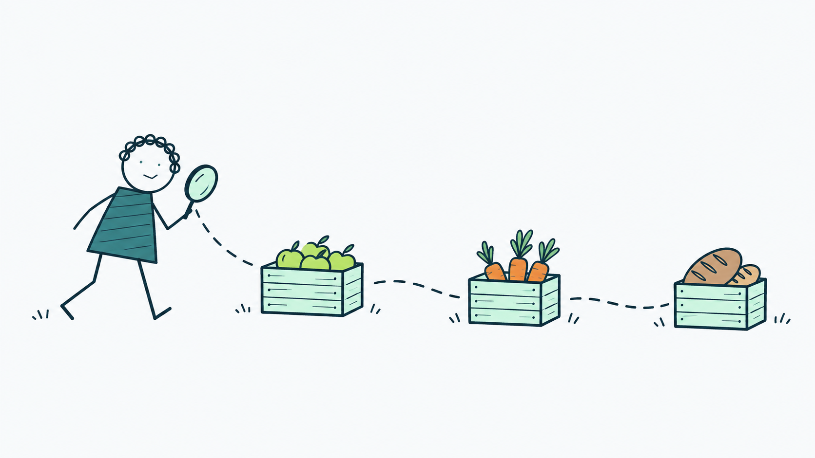 Seguimiento de cajas de alimentos, ilustración editorial