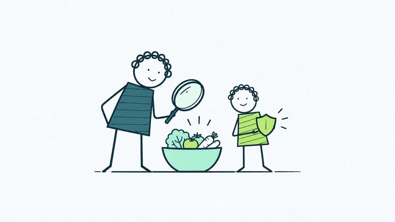 Inspección conjunta de alimentos, ilustración editorial